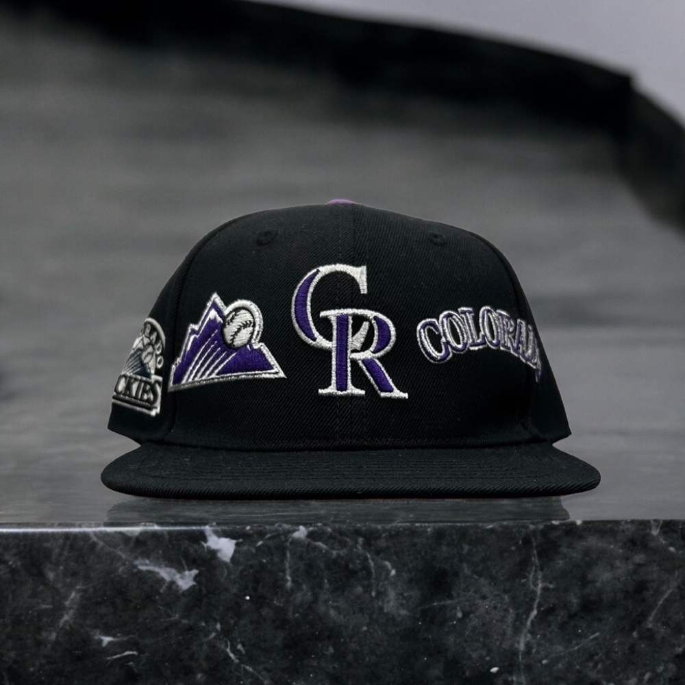 New Flawed Colorado Rockies Pro Standard SnapBack Hat Double Front Logo Pink UV